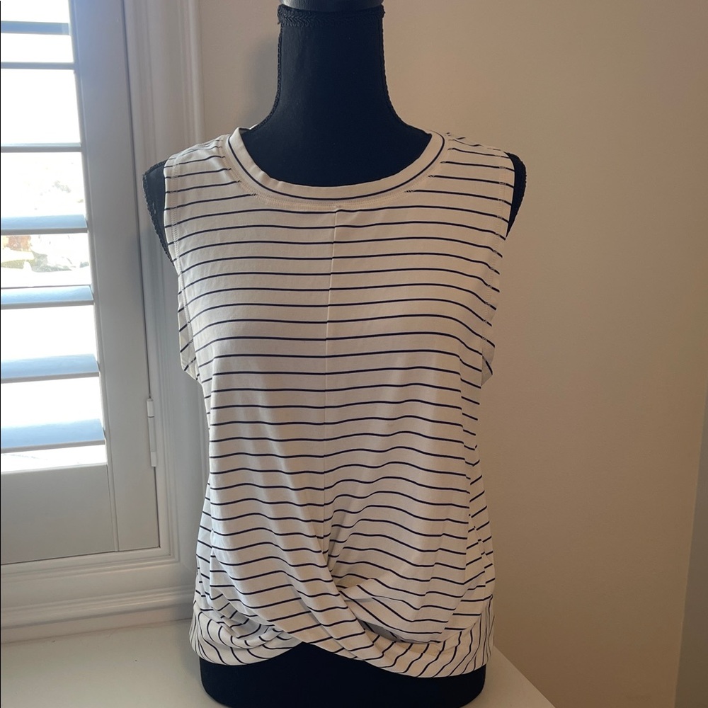 Old Navy Black and White Striped Tank Top